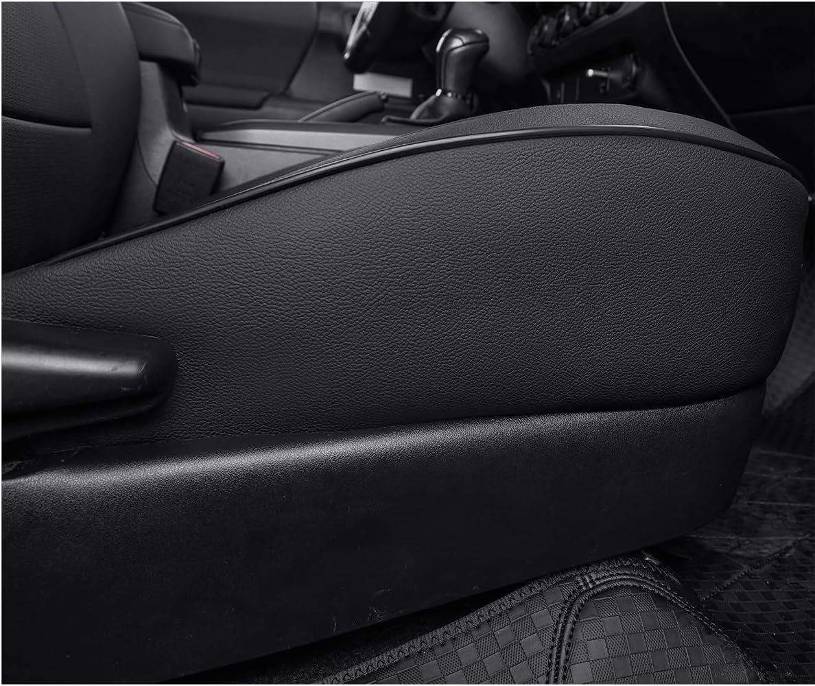 EKR Custom Fit Tacoma Rear Car Seat Covers for Select Toyota Tacoma 2016 2017 2018 2019 2020 2021 2022 2023 Access Cab - Second Row Only,Leather (Black)