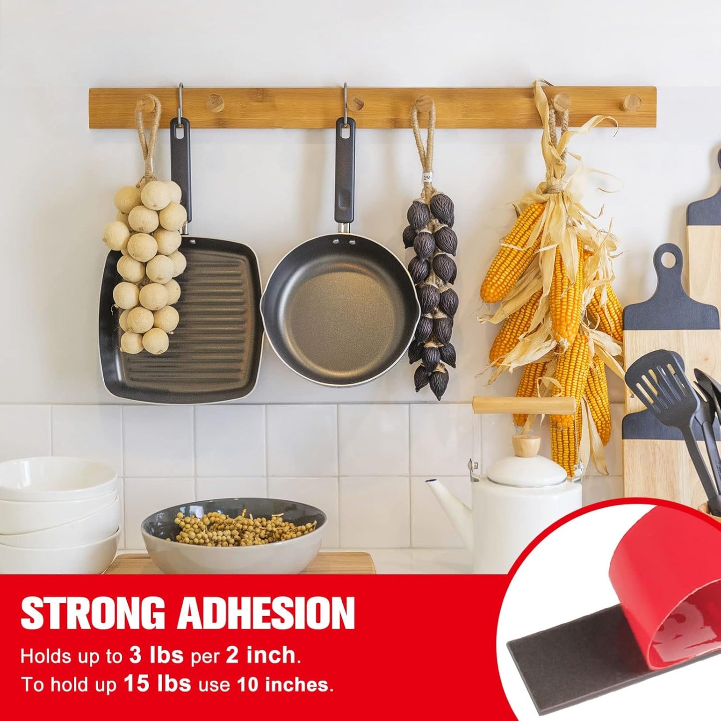 HitLights Double Sided Tape Heavy Duty (2 Pack), Waterproof Strong Mounting Adhesive Foam Tape for LED Strip, Walls, Automotive, Home Office Decor (33FT x 0.4IN)