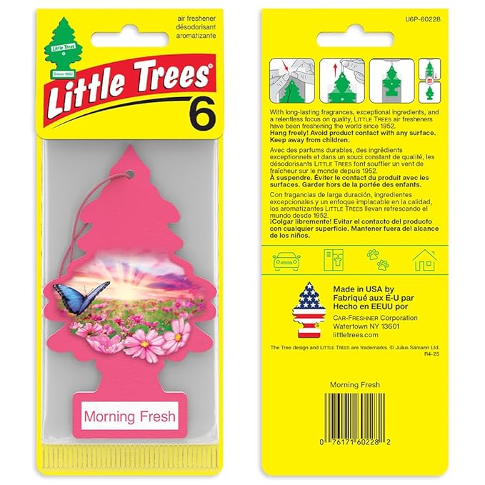 LITTLE TREES Car Air Freshener | Hanging Tree Provides Long Lasting Scent for Auto and Home | Morning Fresh, 24 Air Fresheners