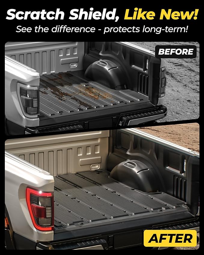 3W Truck Bed Mat for Toyota Tacoma 2024-2026, Heavy Duty Tacoma Accessories TPE Truck Bed Liner, All Weather Pickup Truck Bed Protection(Only Fit 5ft/5' Short Bed)