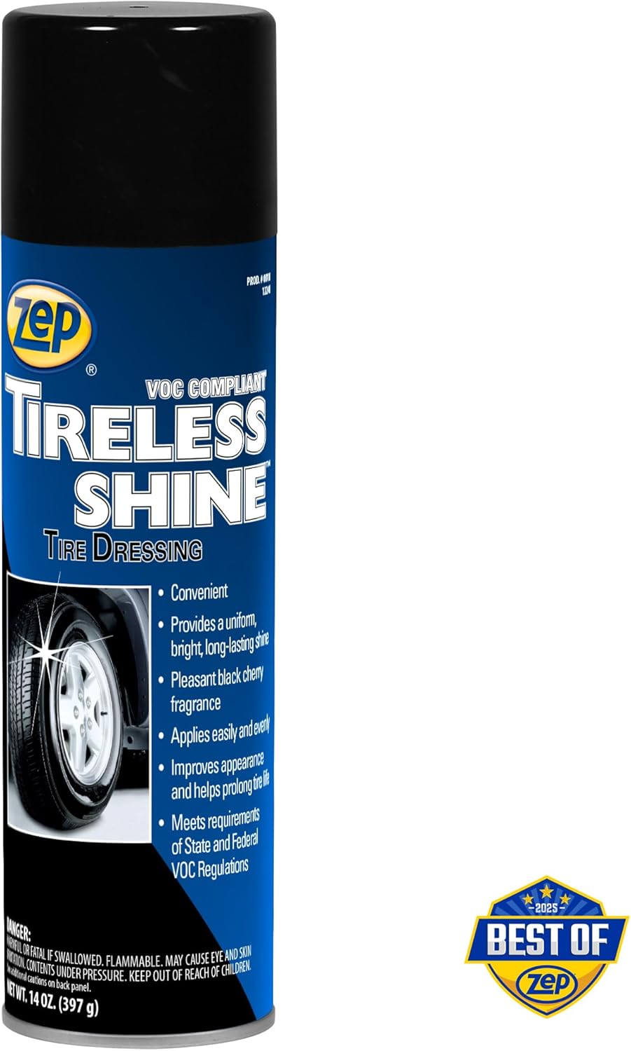 Zep Tireless Shine Tire Dressing - 14 OZ (Case of 12) - 1801
