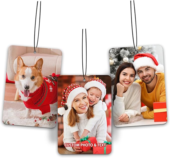 Custom Air FreshenerCar-Double Sided photo Personalized Air FreshenerCar Multiple Fragrances DecorationsWardrobe,Bathroom,Hanging Ornaments(Unique Scented Gift)(Rectangle)