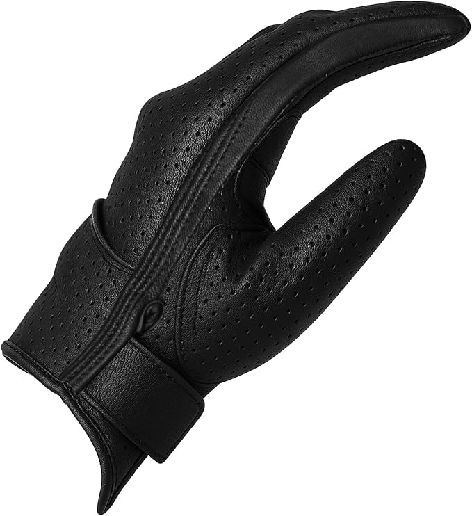Jackets 4 Bikes Motorcycle Gloves - Premium Leather for Men Women, Touchscreen, Non-Slip, Motorbike Cruiser Street Biker Protector Glove