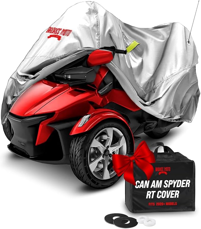 Badass Moto Spyder Cover 2020-2025 Heavy Duty Can Am Spyder RT Limited Accessories Fits Can-Am RT Limited Motorcycle, Sea to Sky. Windproof, Waterproof. Premium Durability All Season Protection