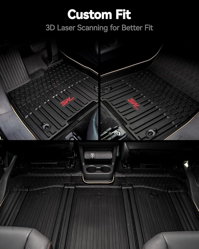 3W Floor Mats & Cargo Liner Fit Toyota Sienna 7 Seat 2021-2026 (Except for 2025 2026 Platinum Edition), TPE All Weather Custom Fit Floor Liner for Sienna XLE/XSE/Limited/Woodland Edition