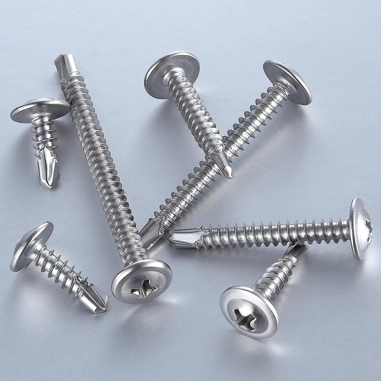 (350 pcs) Wensilon #10×1/2”for Sheet Metal Self-Tapping Screws 410 Stainless Steel Truss Head High-Strength Quick Tapping Screws