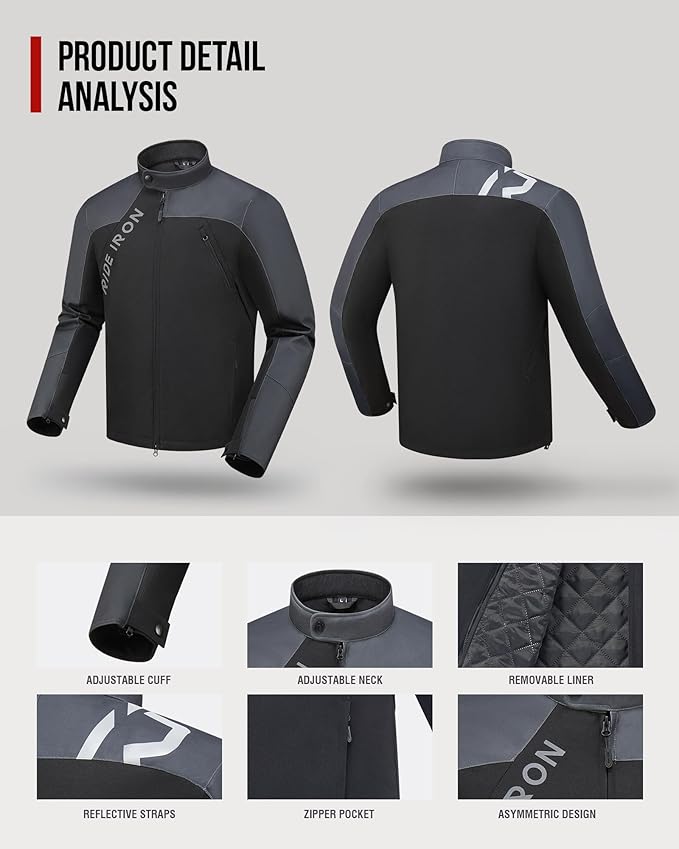 Winter Motorcycle Jacket with Armor Motorbike Riding Jacket for Men Protective Gear Removable Liner