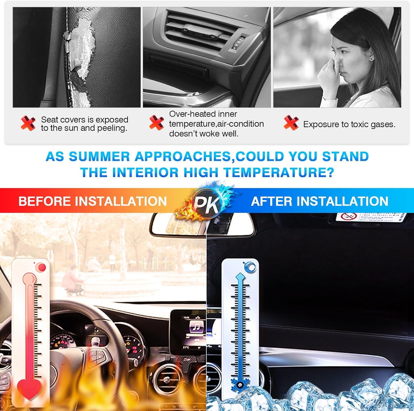 KUST Windshield Sun Shade for 2018-2024 2025 Lincoln Navigator Accessories Custom Fit Sunshade Sun Visor Protector Foldable Blocks UV Rays Keep Your Car Cooler