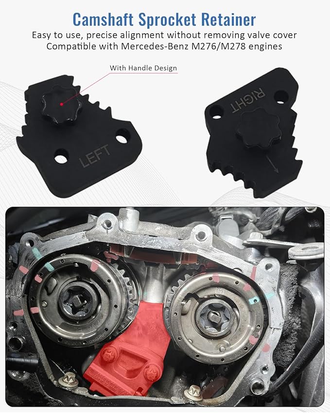 Timing Gear Retainer Tool Set Compatible with Maybach Mercedes Benz M276 M278 Engines, Camshaft Sprocket Screws Removal Kit with T100 Socket