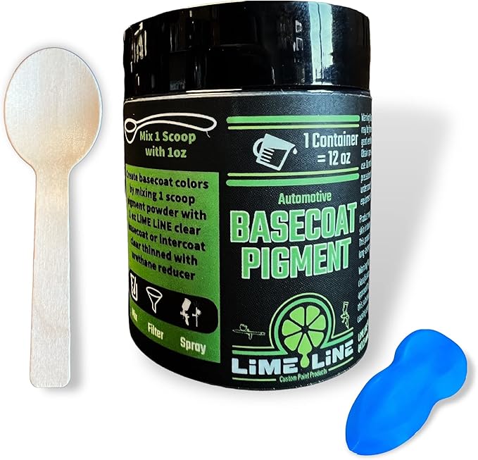 LiME LiNE Base Coat Maker Pigment Powder, Automotive Grade, Basecoat (Bright Blue)