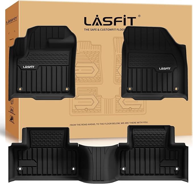 LASFIT Floor Mats Fit for Land Rover Range Rover Evoque 2011-2019, Custom Fit TPE All Weather Waterproof Floor Liners 1st & 2nd Row, Fit 5 Door and Coupe (Not for Convertible), Black, Easy to Clean