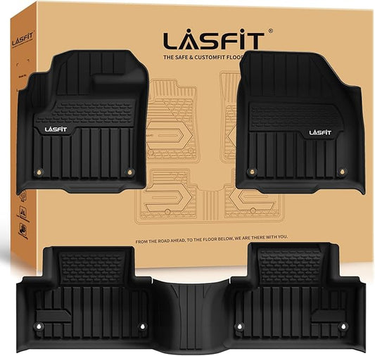 LASFIT Floor Mats Fit for Land Rover Range Rover Evoque 2011-2019, Custom Fit TPE All Weather Waterproof Floor Liners 1st & 2nd Row, Fit 5 Door and Coupe (Not for Convertible), Black, Easy to Clean