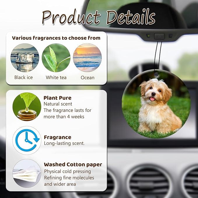Personalized Photo Car Hanging Decor Accessories, Double-Sided Custom Picture Car Air Freshener Ornament, Car Charms for Rear View Mirror (Round)