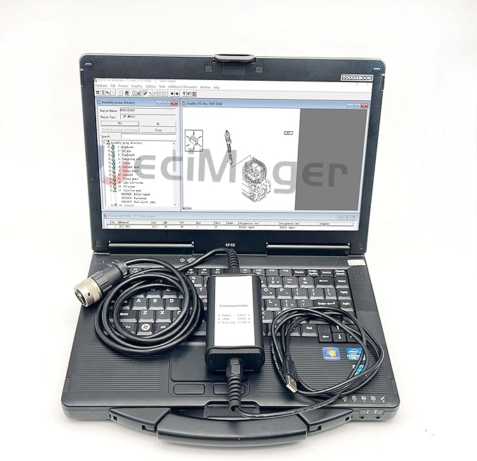 Diesel Laptops for Deutz Diagnostic Scanner Tool for Deutz DeCOM SerDia Support CAN K/L-Line with Serida 4.0 Dongle Software+Serpic (Adapter with Serida+Serpic(CF53))