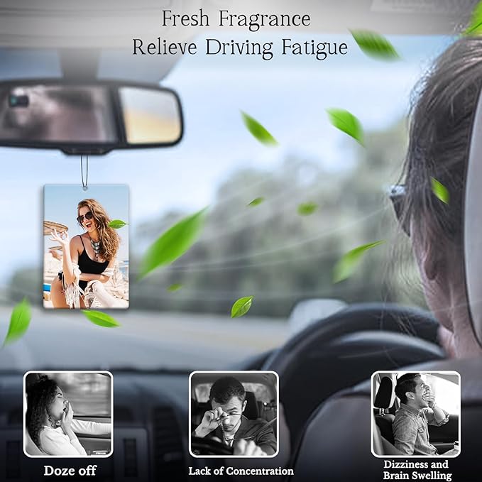 Custom Air Freshener for Car, Personalized Air Fresheners, Custom Double Sided photo Air Freshener, for Wardrobe, Bathroom and Hanging Ornaments (Rectangle)