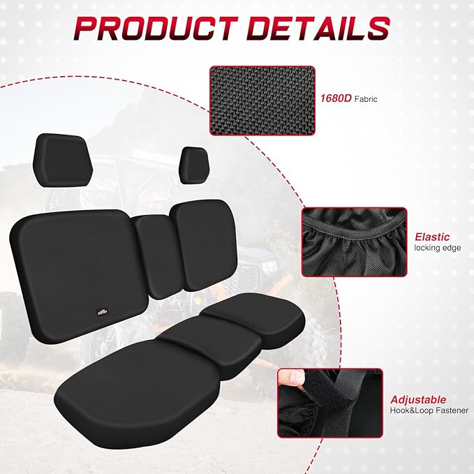 Frokom UTV Seat Covers Fit for Can Am Defender HD7 HD9 DPS All Years, 1680D Durable Fabric-Black