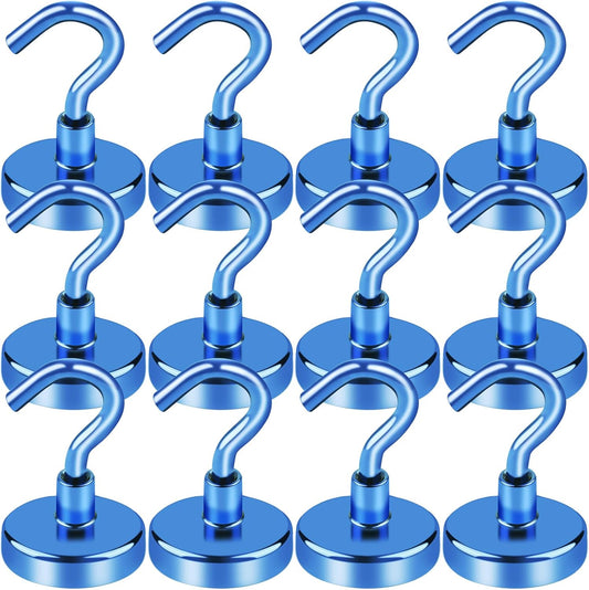 LOVIMAG Cruise Ship Essentials, 80Lb Magnetic Hooks for Cruise Cabins, Strong Magnetic Hooks for Hanging, Refrigerator, Celling, Grill, Fridge, Kitchen-12Pack