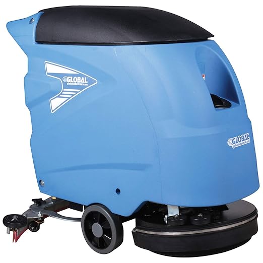 Global Industrial Commercial Electric Walk-Behind Auto Floor Scrubber, Battery Powered, 18" Cleaning Path, 12 Gallon Solution Tank, 15 Gallon Recovery Tank