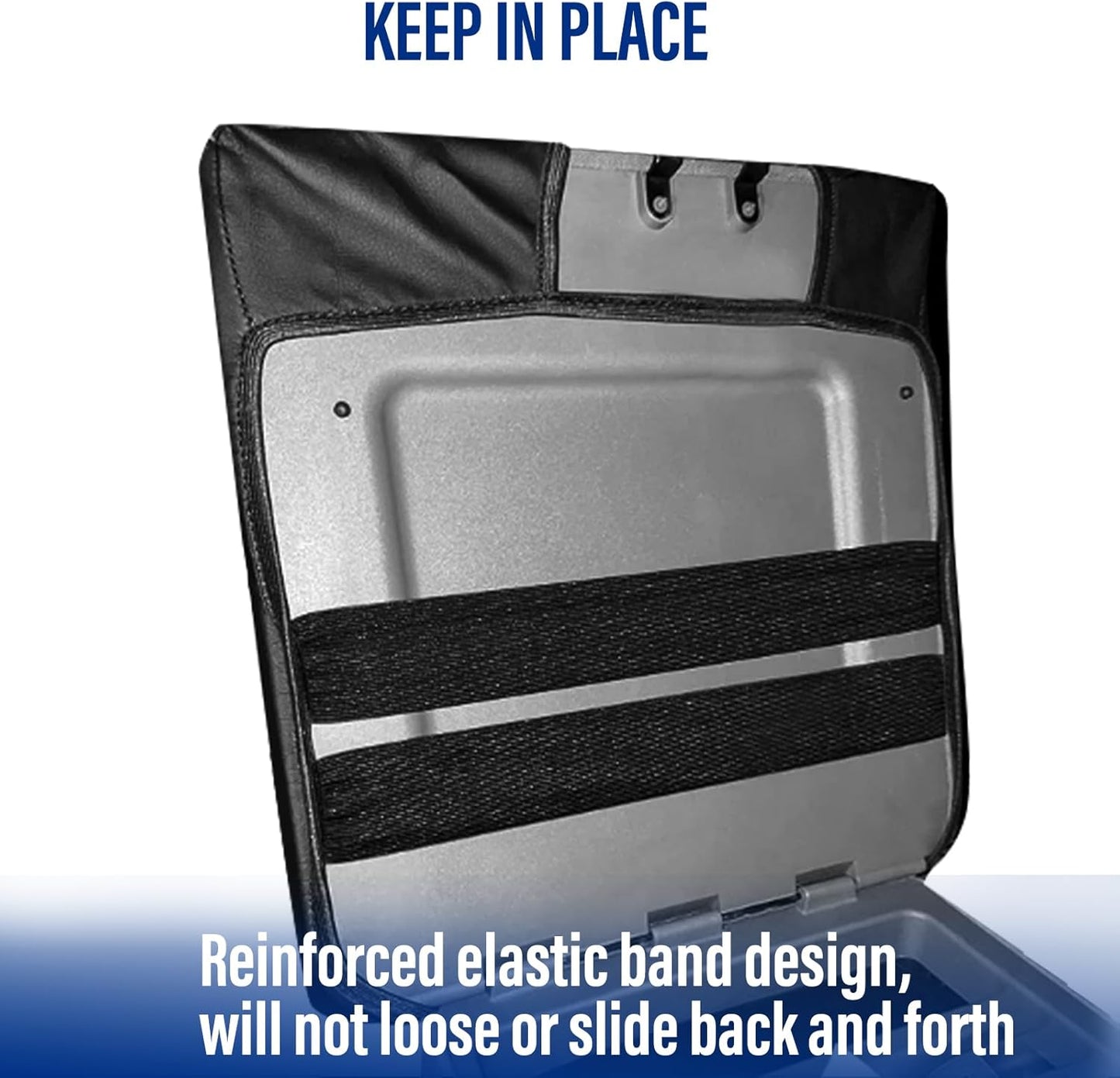 Center Console Cover for Ford F150 2015-2022, F250 F350 F450 F550 2017-2022, PU Leather Car Interior Accessories, Armrest Cover Middle Console Box Lid Protector Pad (40/20/40 Jump Seat Only), Black