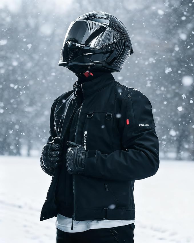 Motorcycle Jacket, CE Certified Class A, Winter Windproof Riding Jacket for Cold Weather with Removable Warm Liner M
