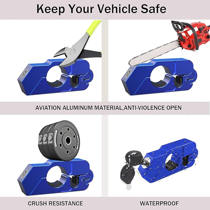 Motorcycle Throttle Lock - Heavy Duty Motorcycle Locks Anti Theft, Motorcycle Accessories for Moped Dirt Bike Scooter and ATV