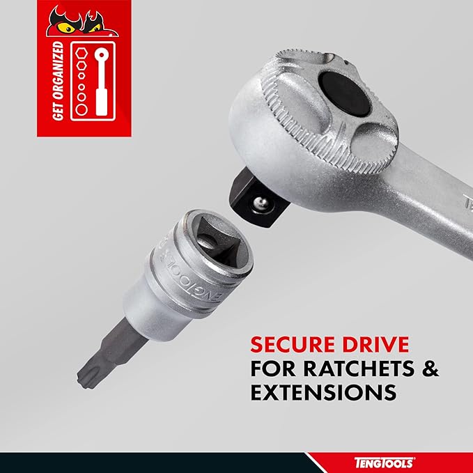 Teng Tools TX20 1/4 Inch Drive Metric Torx TX Chrome Vanadium Socket | Mechanic Tool | Hand Tool - M141220T-C