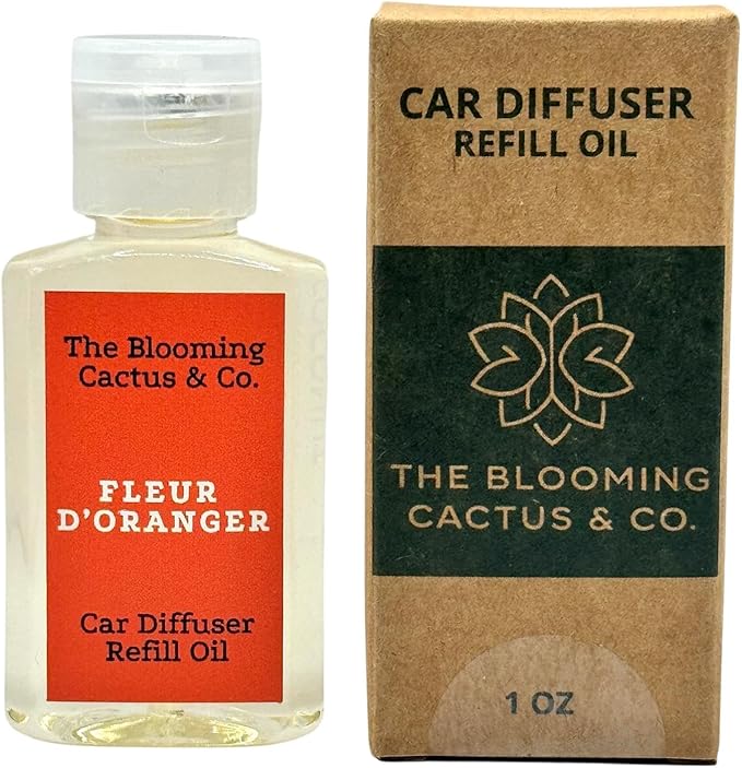 The Blooming Cactus & Co. - Car Diffuser Refill - Fragrance Oil Diffuser Refill - Reed Diffuser Refill 30 gr (Fleur D'Oranger)