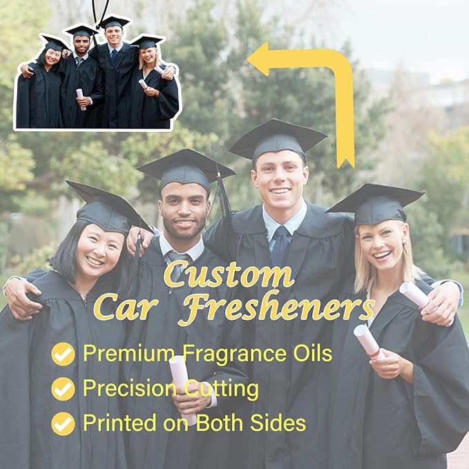 Custom Air Freshener for Car - Double Sided Photo Personalized Car Scents Air Freshener, Smell Air Fresheners With Picture for Wardrobe, Bathroom,Hanging Ornaments (Crop-1pcs)