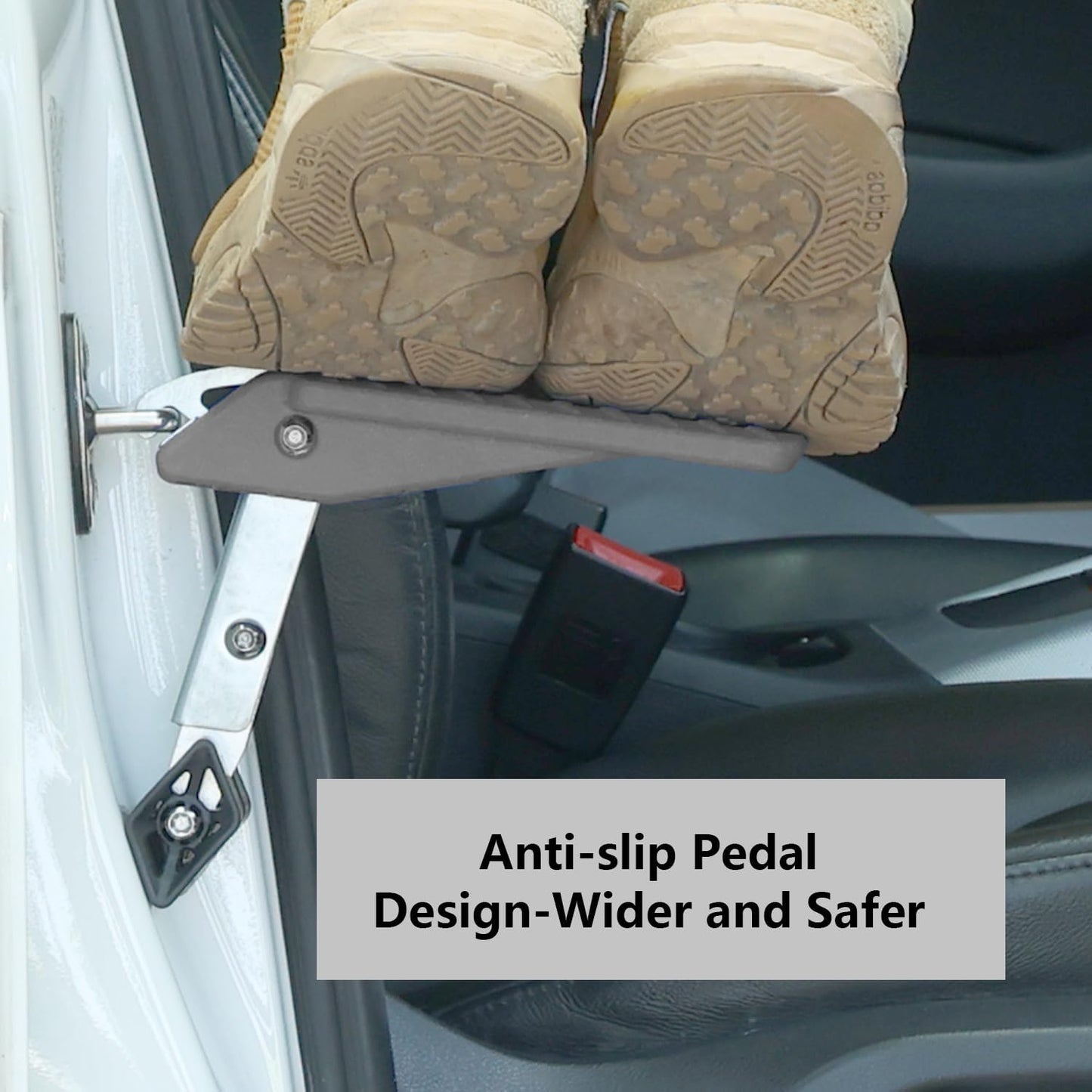 COWVIE Foldable Car Door Step Stand Pedal - Access to Vehicle's Roof Both Feet Wider Stand Pedal for Most SUV Truck Jeep, Max Load 400 Lbs