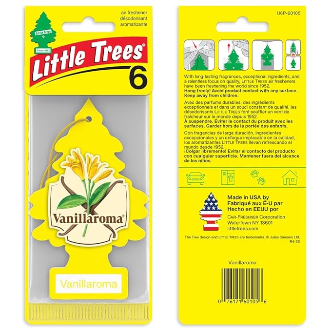 LITTLE TREES Car Air Freshener | Hanging Tree Provides Long Lasting Scent for Auto and Home | Vanillaroma, 24 Air Fresheners