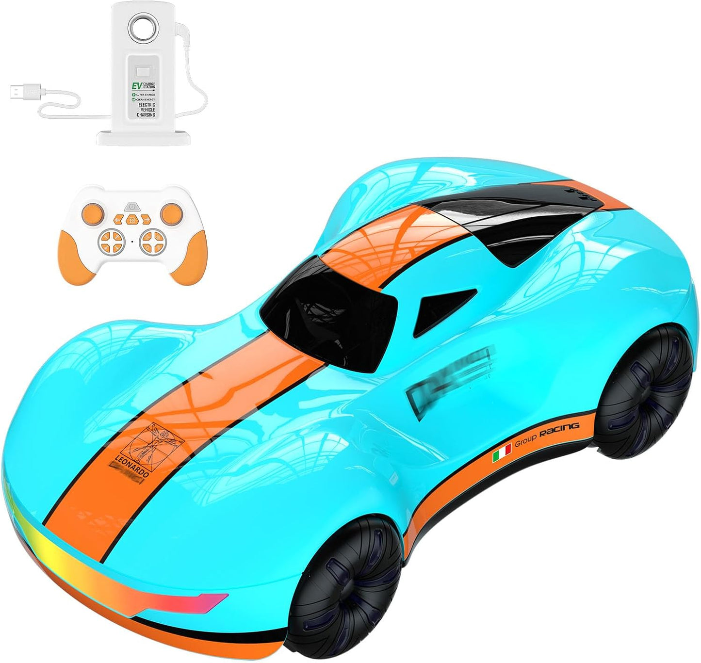 Drift Car, High-Speed Remote Control Cars, Rc Drift Cars for Adults, 32+ km/H, 1:16 Scale, Self-Spray, Infinity Color Lamp, 1200mAh Battery, Racing Level Operation, Gift for Kids/Adults (Blue)