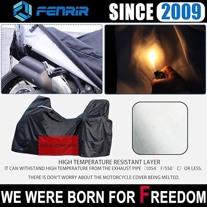 FENRIR 420D 90" INCH Motorcycle Cover Waterproof Outdoor Storage Compatible with BMW R1300GS R1250GS KTM Adventure Honda Africa Twin Nt1100 Yamaha Tracer Suzuki VStrom Kawasaki Versys Triumph Tiger