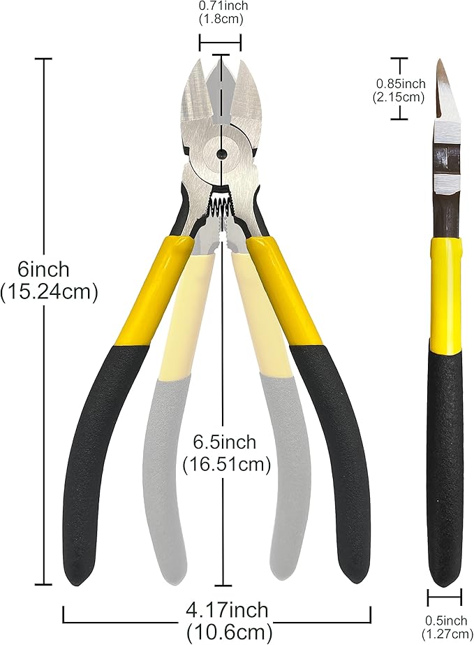 BOOSDEN 6.5" Wire Cutters, 2 Pack, Precision Side Cutter, Spring Loaded Cutting Pliers, Dikes for Artificial Flowers & Crafting