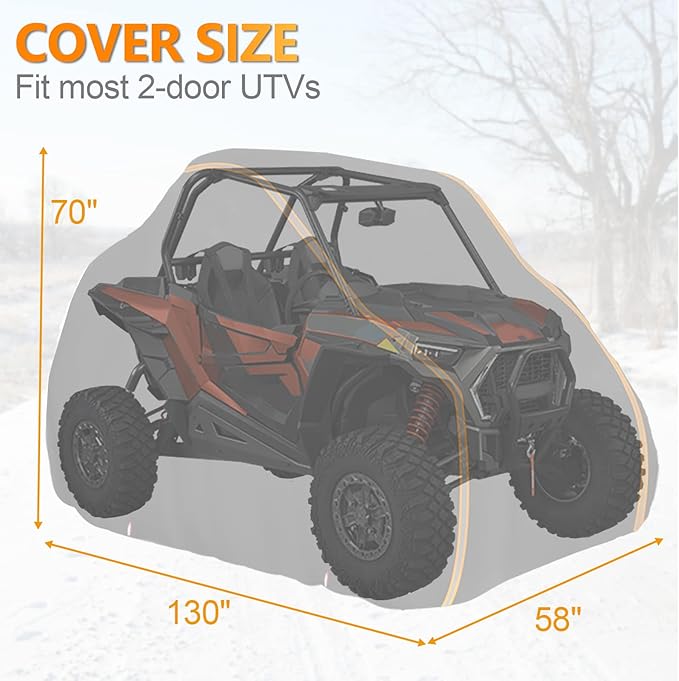 StarknightMT RZR UTV Cover 2-3 Seater - Waterproof 420D Heavy Duty Outdoor Storage Cover Compatible with Polaris RZR Ranger Commander Defender YXZ 1000R Rhino Pioneer Maverick Sport ZFORCE General