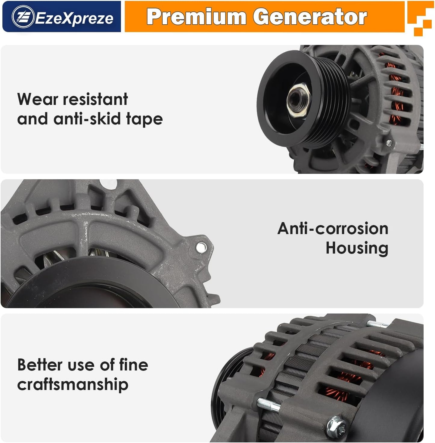 Ezexpreze 8460 New Alternator for Mercruiser Model 350 Mag MPI, 4.3L EFI, 454 Mag Bravo MPI, 5.7L Ski, 7.4L MIE, MX 6.2L 20099, 400-12151, Apr-93, 862031, 113685