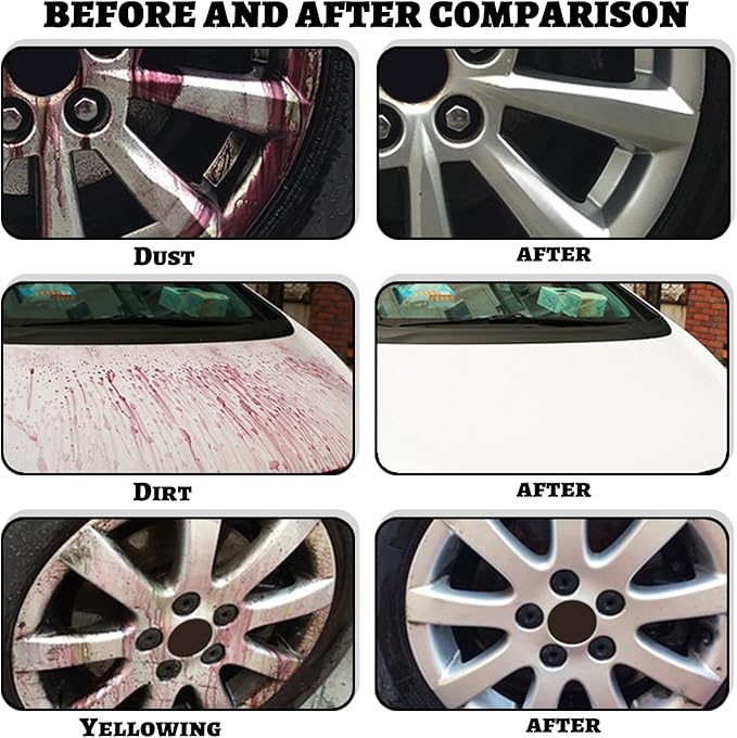Rim & Wheel Cleaner Spray, Removes Brake Dust & Grime, Non-Acidic Tire Cleaner, Detail Products, Purple Color Changing, Rust for Most Wheel, 10 fl oz(1PCS)