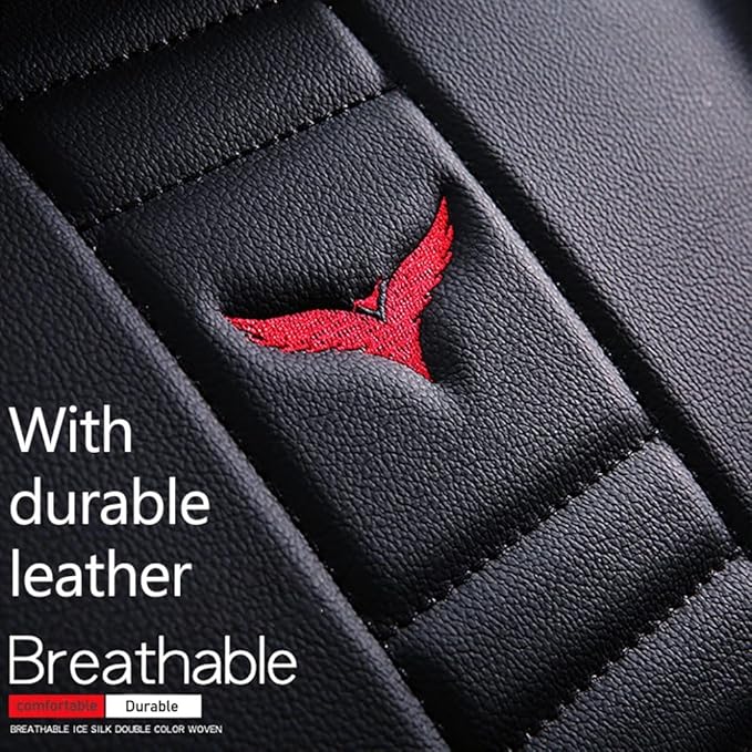 for Toyota RAV4 2008-2025 Car Seat Covers, Full Coverage Customized Seat Covers Premium Leather Waterproof Stain-Resistant Easy to Install (Front Set with Pillows, Black&Red)