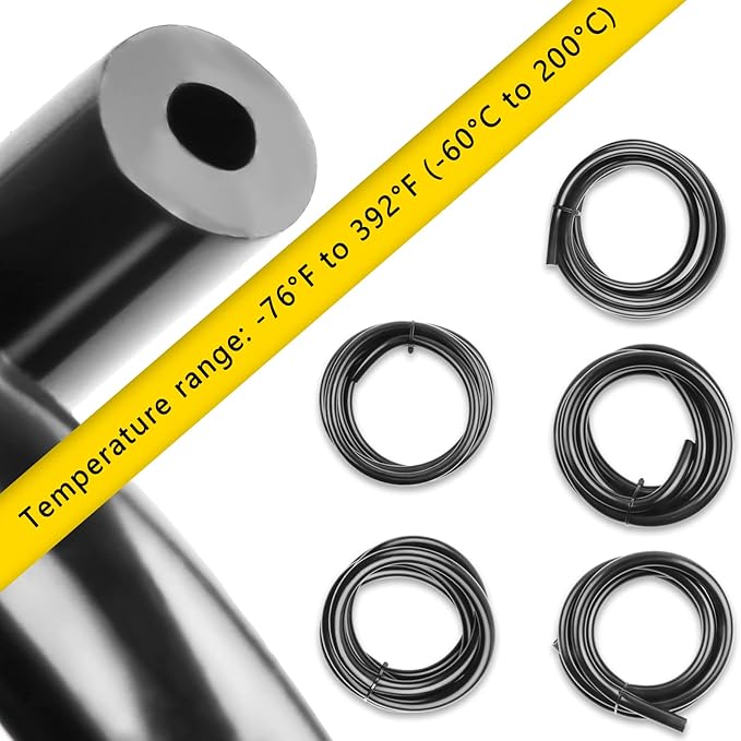 Silicone Vacuum Tubing Hose 10 FT 6PCS, 1/8" 5/32" 3/16" 1/4" 5/16" 3/8" ID High Performance 130PSI, Engine Automotive Vacuum Silicone Hose Line Kits