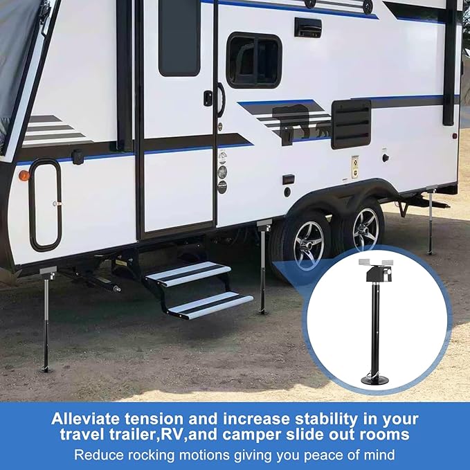 Garvee RV Slide Out Stabilizer Jacks (Set of 2) - 5000 LB Heavy Duty Support, 21 in-34 in Quick-Lift Adjustable - Power Drill & Hand Crank Compatible for Campers, Travel Trailers & RVs