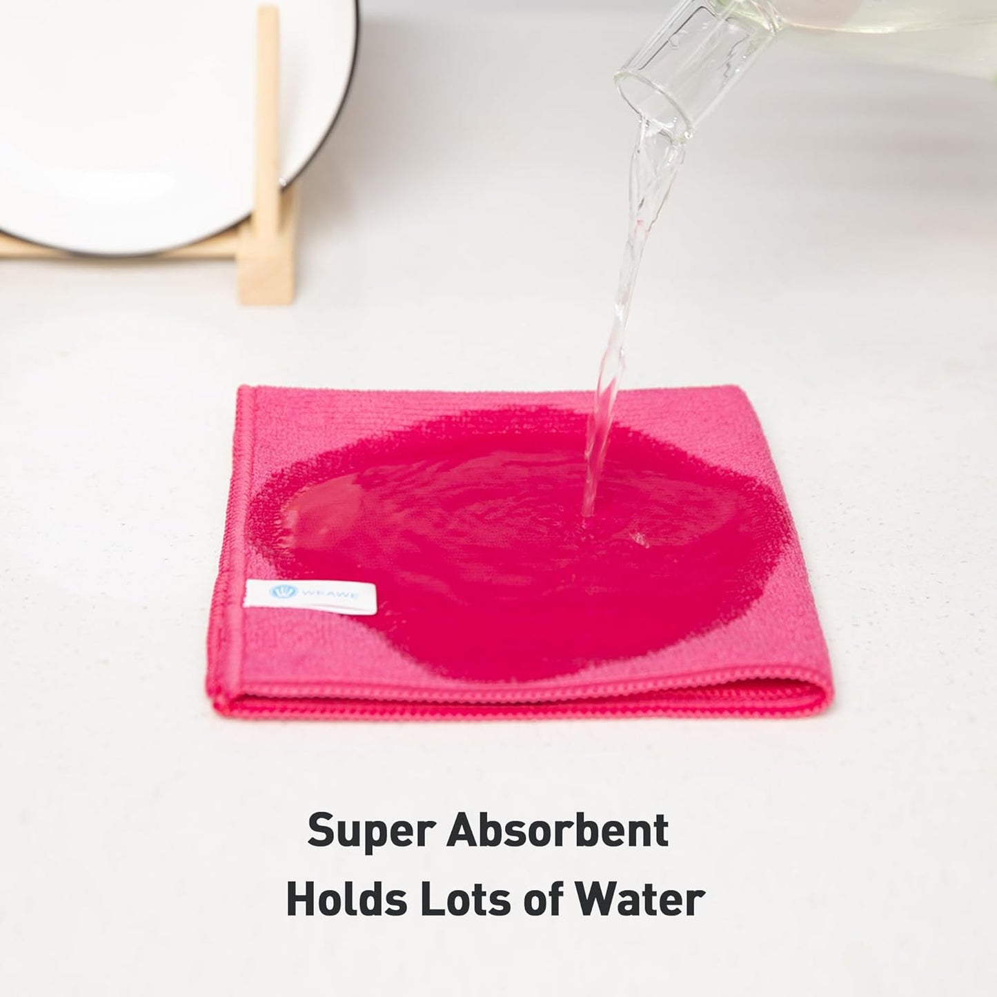 Pink Microfiber Cleaning Cloth 13"x13", Ultra Soft Absorbent Microfiber Cleaning Rags for Housekeeping Cleaning Supplies, Lint Free Reusable Cleaning Cloths for House Washable, Pack of 12