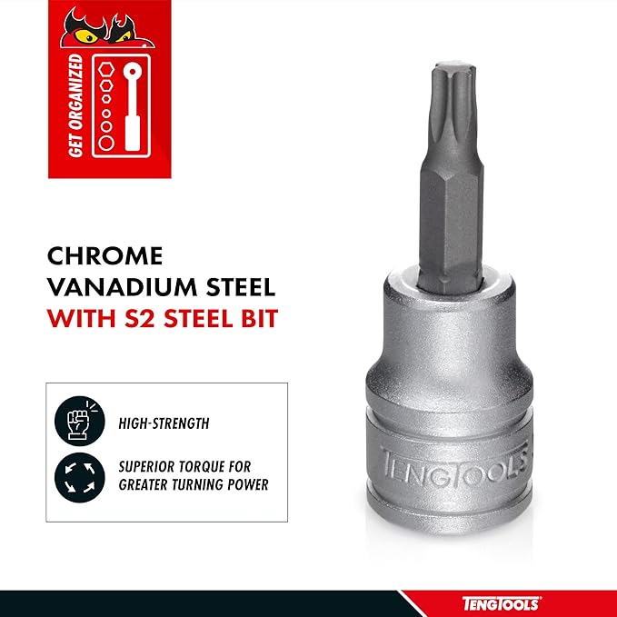 Teng Tools TX20 1/4 Inch Drive Metric Torx TX Chrome Vanadium Socket | Mechanic Tool | Hand Tool - M141220T-C