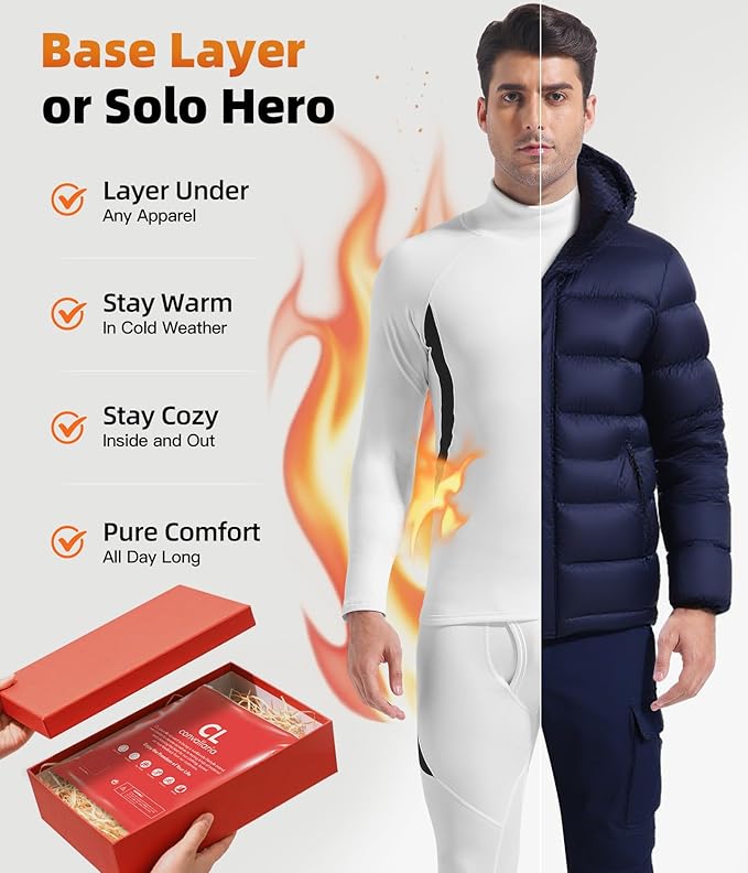 CL convallaria Thermal Underwear Long Johns Set Mens Winter Gift Hunting Gear Sport Base Layer Bottom Top
