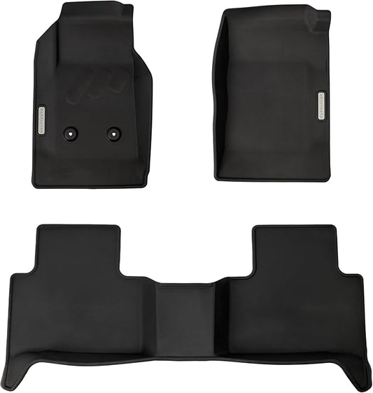 BaseLayer Elite Floor Mats for Chevy Colorado/GMC Canyon (2015-2022) Crew Cab – Made in USA – Precision Fit Heavy Duty All-Weather Mats – Front & Rear (Gray Logo)