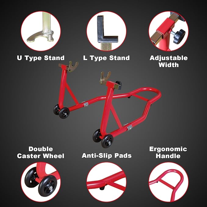 Motorcycle Stand Rear Combo Wheel Lift Stands, 500Lbs Capacity,Swingarm Spool Paddock Stands for Sport Bike,Fit for Yamaha, for Honda, Suitable for Kawasaki