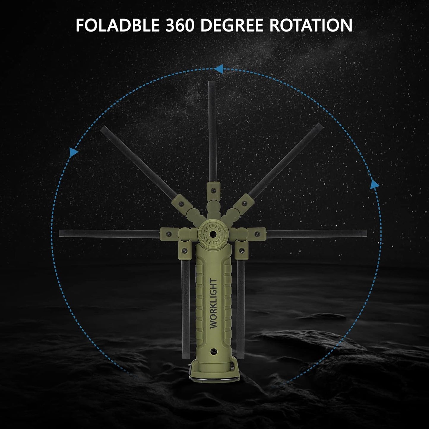 4 Pack Rechargeable LED Work Lights with Magnetic Base and 360° Rotation, 5 Modes for BBQ, Camping, Reading, and Car Repair