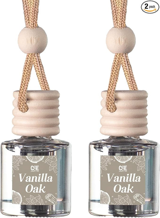 CANDECraftCo Car Air Hanging Fragrance Oil, Car Auto Freshener for Essential Oils, Scents Fragrance Aromatherapy Automobile Diffuser, Long Lasting (Vanilla Oak)