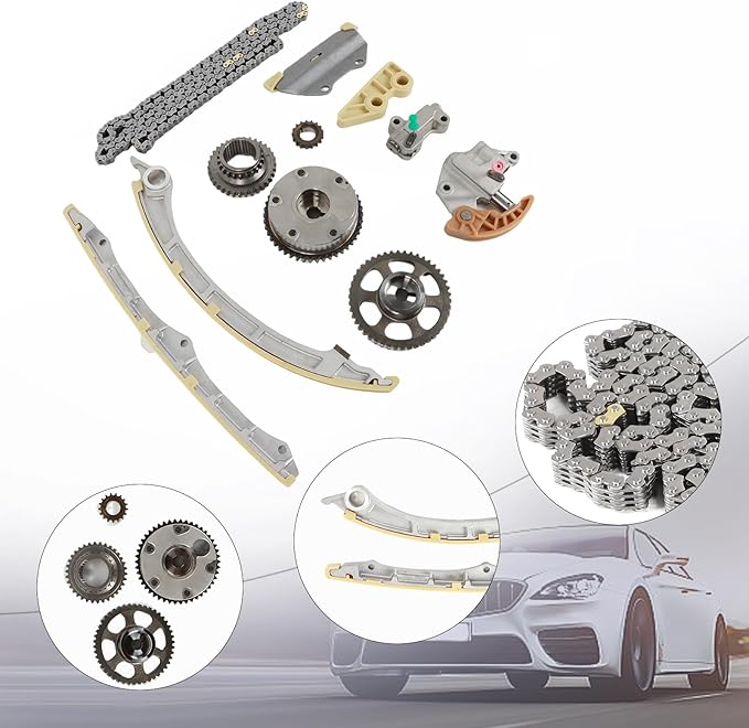 14210-PNA-000 Engine Timing Chain Kit with Camshaft Adjuster with VVT Gear Fits for Acura ILX Accord Civic Crosstour CR-V 2.4L 2008-2015 Replace OE 14210-PNA-000 14510-R40-A01 13620-RAA-A02
