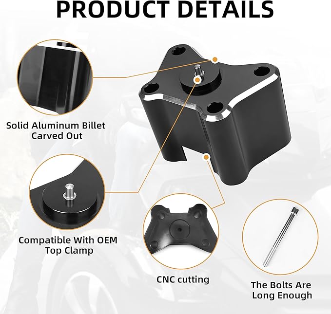 Billet Aluminum 2" Handlebar Riser Fit For Can AM Spyder All F3/F3S/F3T/F3 Limited With Stock Bars And 2020+ RT With Stock Bars