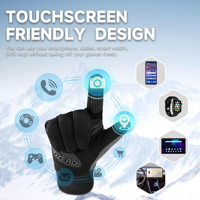 OZERO Winter Balaclava Gloves Set: Windproof Ski Mask Balaclava for Men & Women - Thermal Touchscreen Gloves for Cold Weather