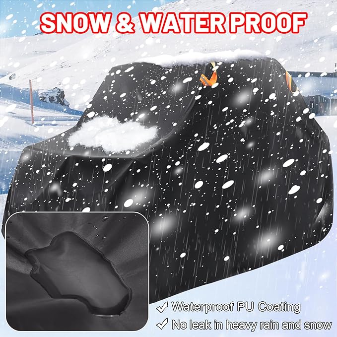 StarknightMT UTV Cover 2-3 Seater,Large Waterproof 210D Cover Compatible with Kawasaki Mule 4000 4010/Defender/Ranger XP 1000/Wolverine RMAX2/Pioneer/Uforce with Reflective Strips